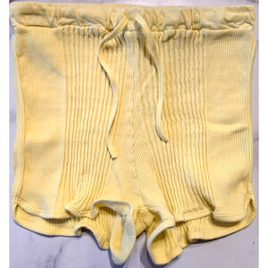 Sunchild Girls Rio Shorts 14 Limoncello Ribbed Knit Drawstring Pull On Cotton